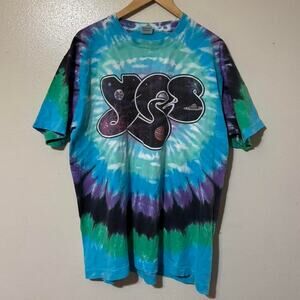 Vintage 1991 Rare Tie Dye Yes Band Graphic T-Shirt Size Men’s XL